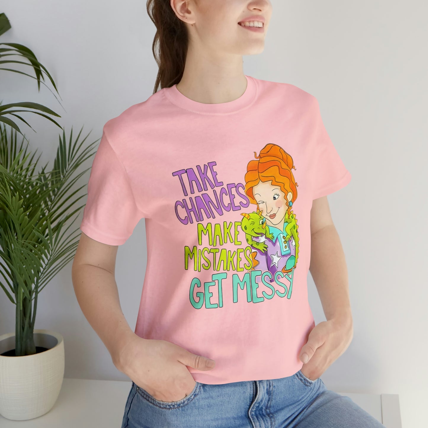 Take Chances ms Frizzle Science Classroom Teacher Shirt Unisex Jersey Short Sleeve Tee