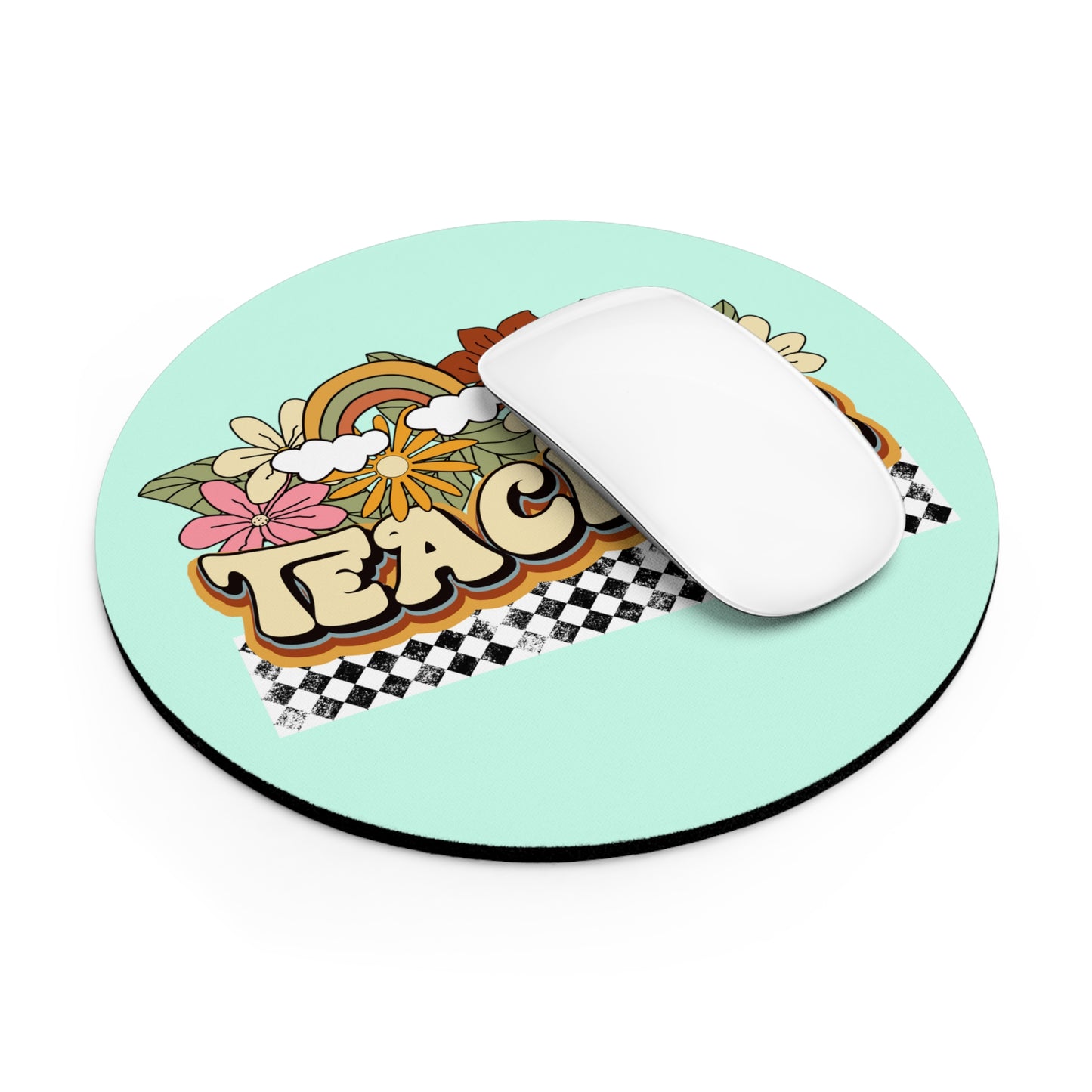 Retro Groovy Teacher Mouse Pad