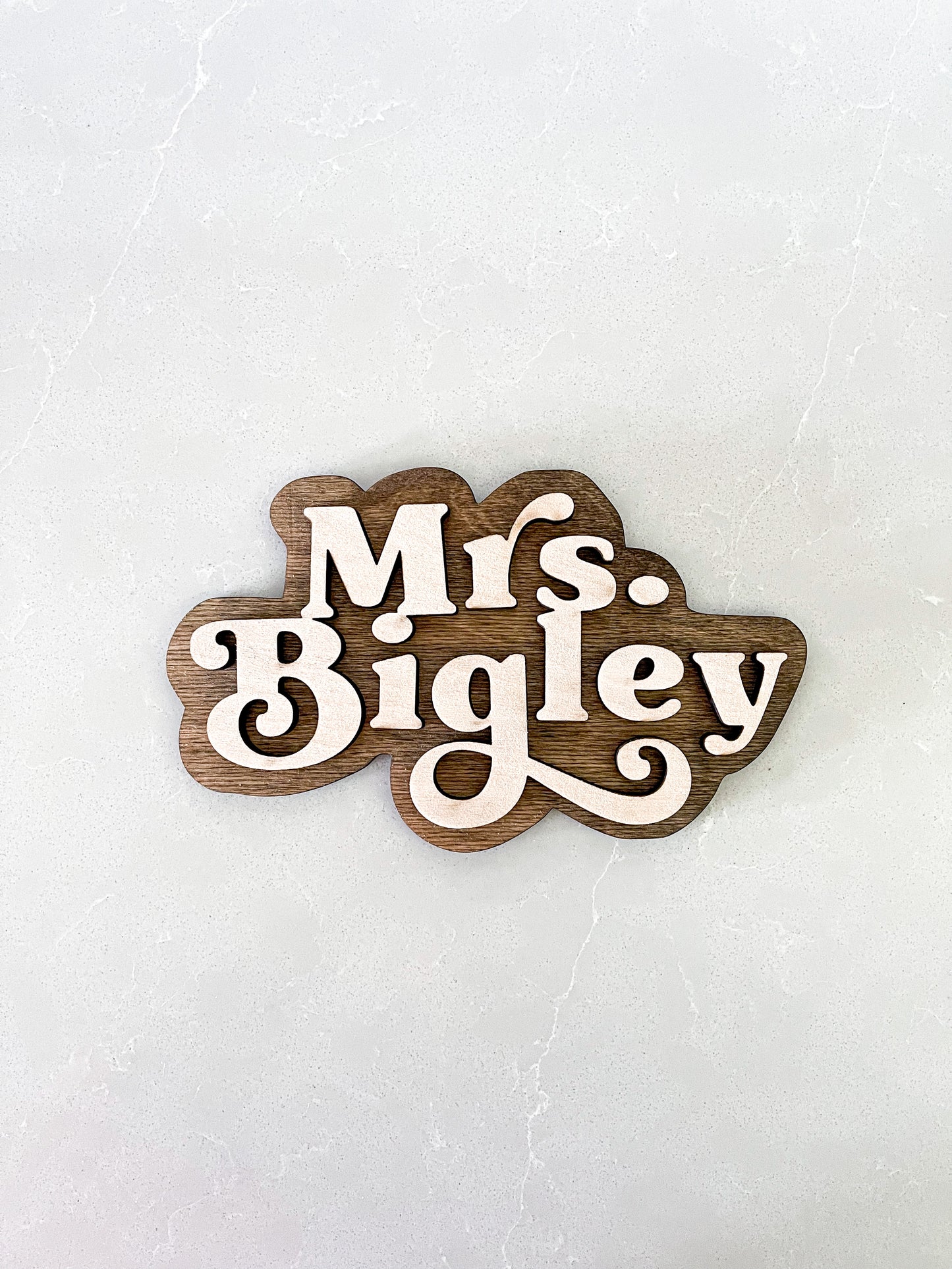 Personalized 3D Teacher Name Cut Out Sign