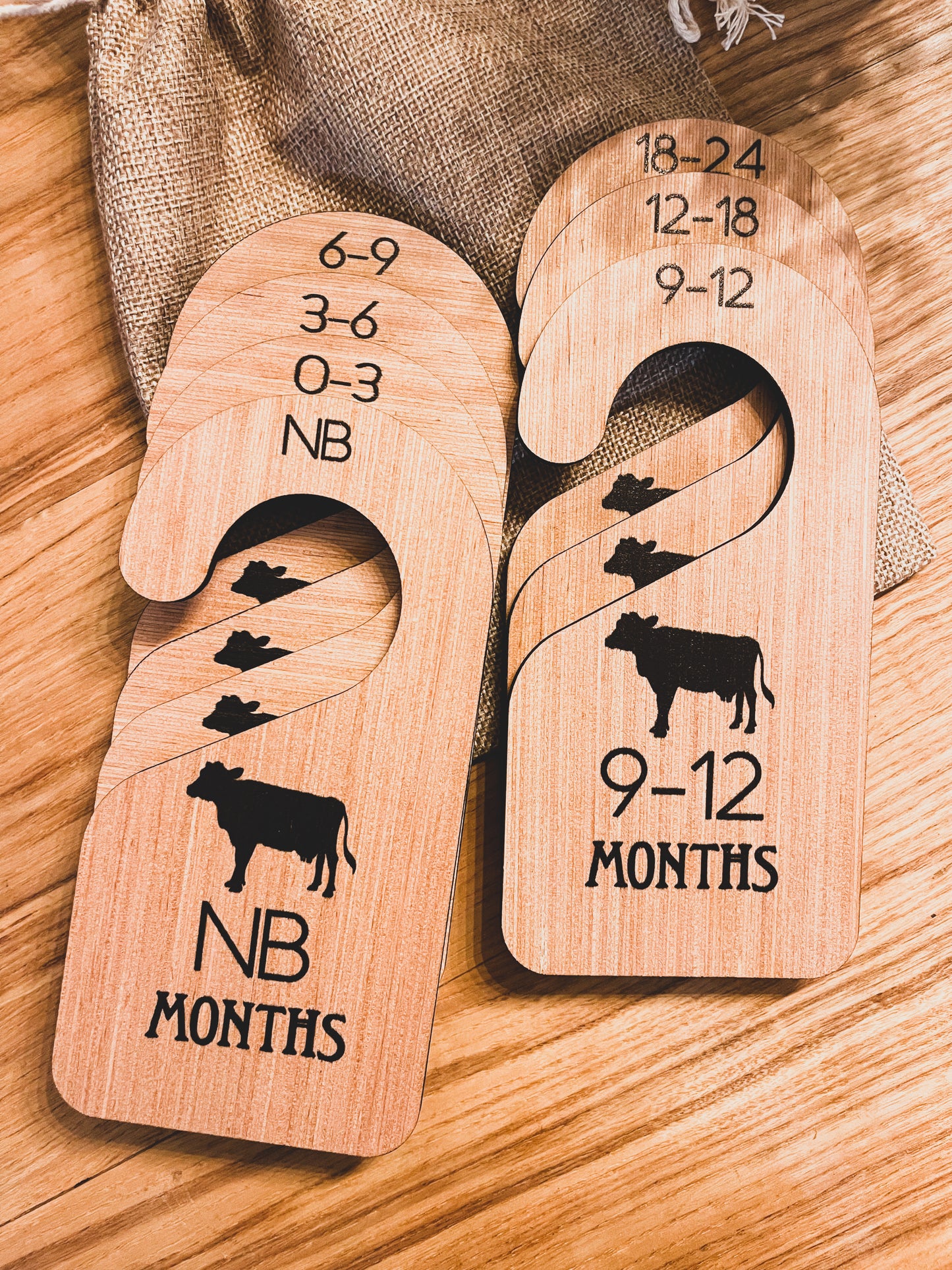 Cattle Ear Tag Baby Milestone cards + closet hangers + Announcement ; photo props; new born; babyshower gift Western Country
