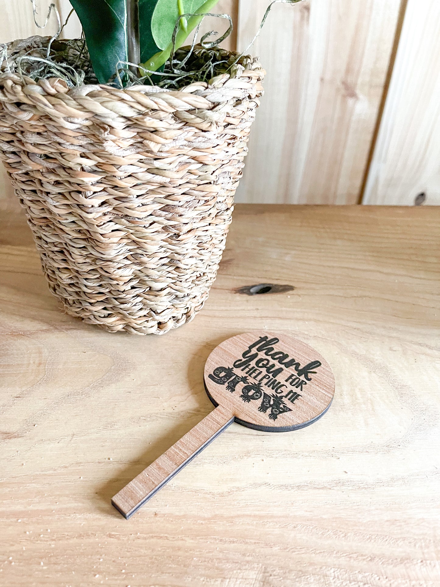 Thanks for helping me grow wood signs plant teacher appreciation gift