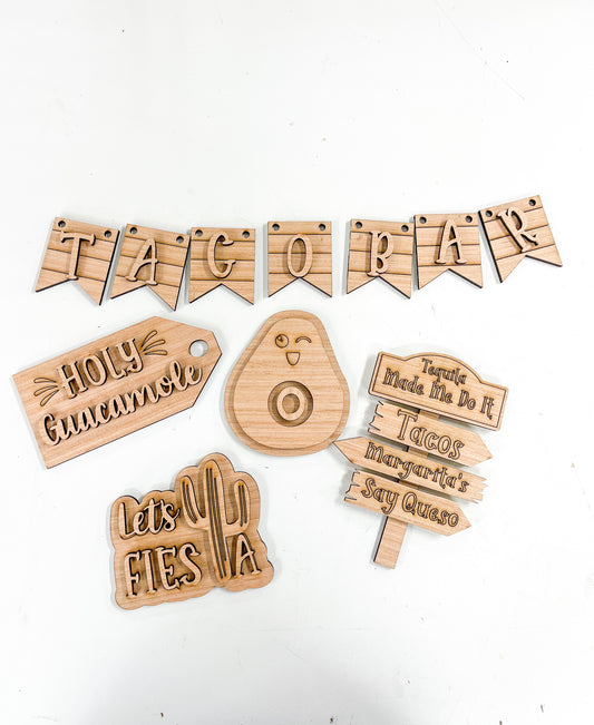 DIY Fiesta Taco Bar Seasonal Tiered Tray