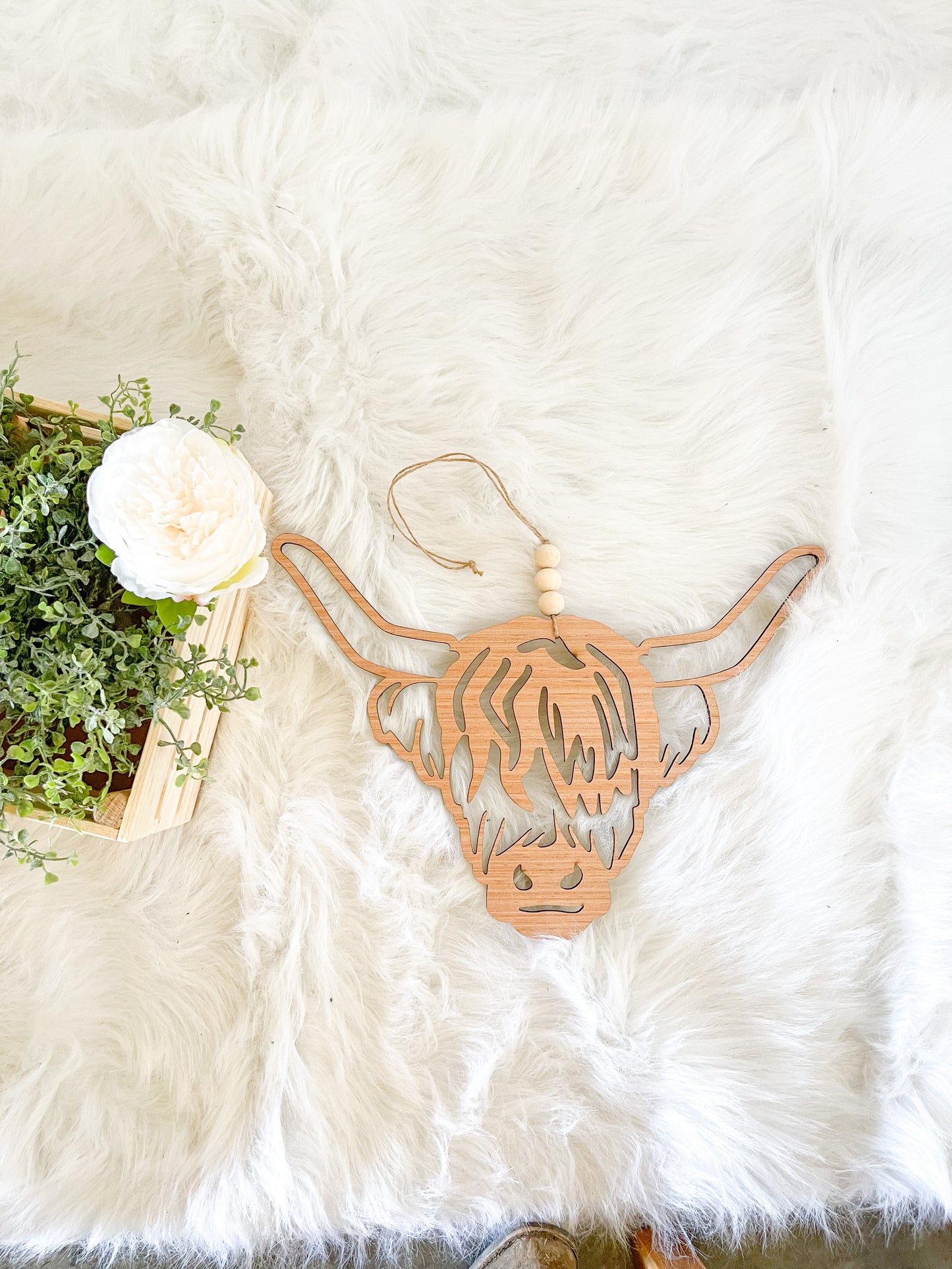 Highland Fluffy Cow Farm Car Charm Review Mirror Hanging Tag Bead