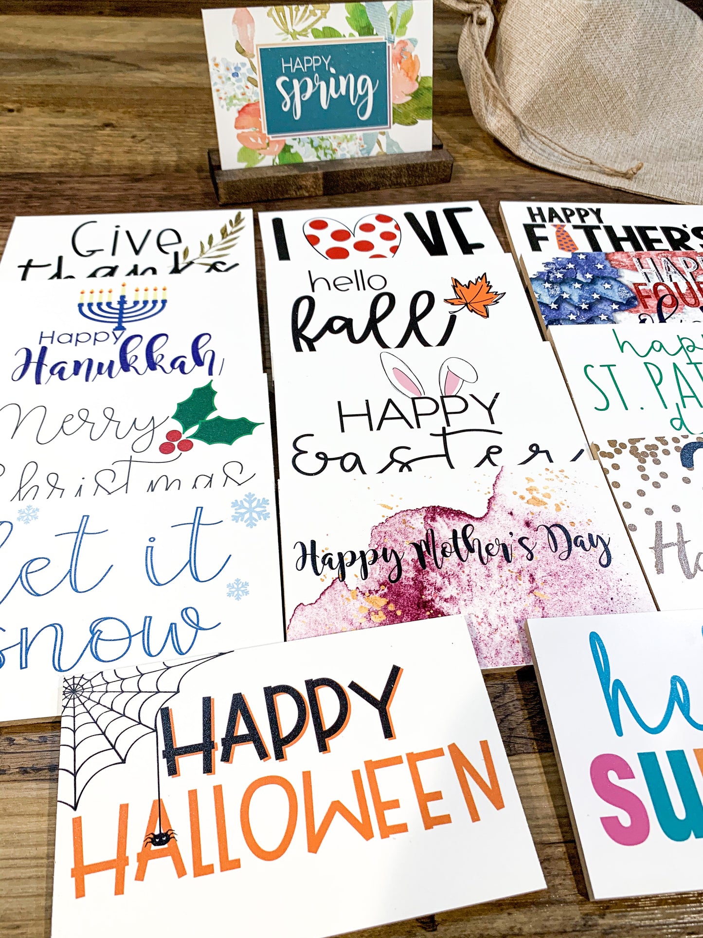 Seasonal Shelf Sitter bundle; Fall Signs; Removable Shelf Sitter; Holiday Sign; Christmas; Halloween