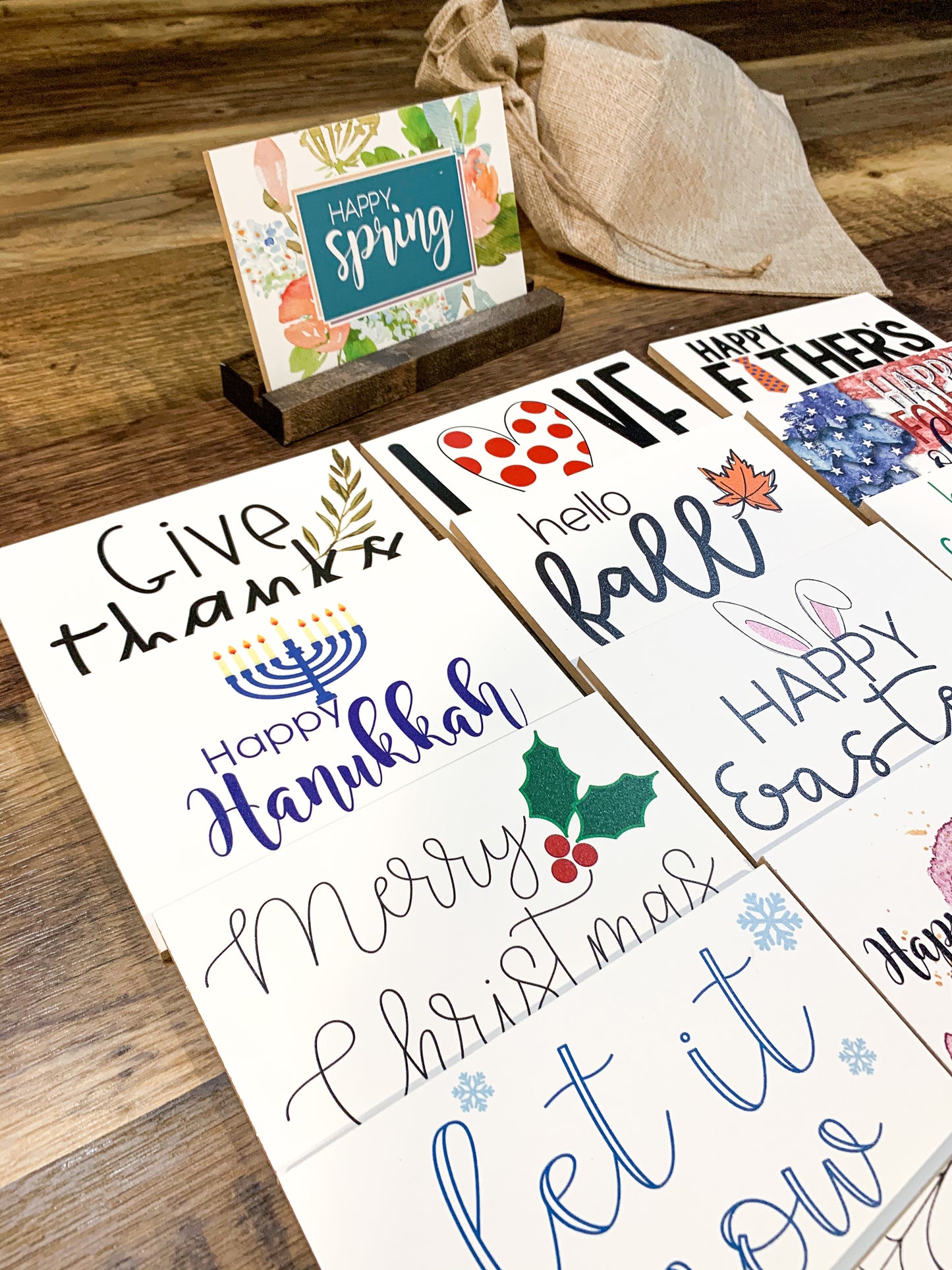 Seasonal Shelf Sitter bundle; Fall Signs; Removable Shelf Sitter; Holiday Sign; Christmas; Halloween