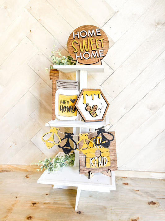 DIY honey bee Summer Seasonal Tiered Tray