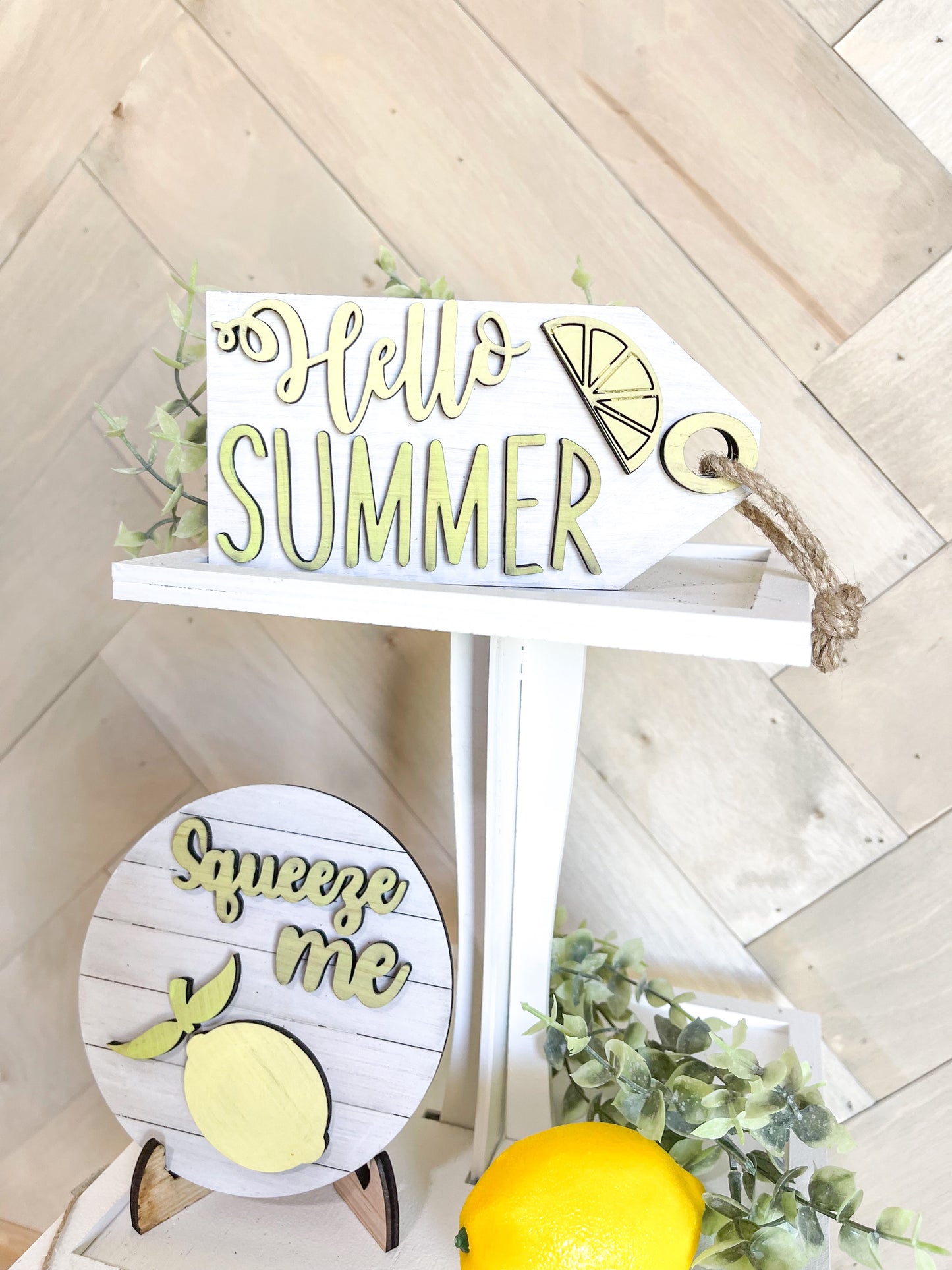 DIY Lemon Hello Summer Seasonal Tiered Tray