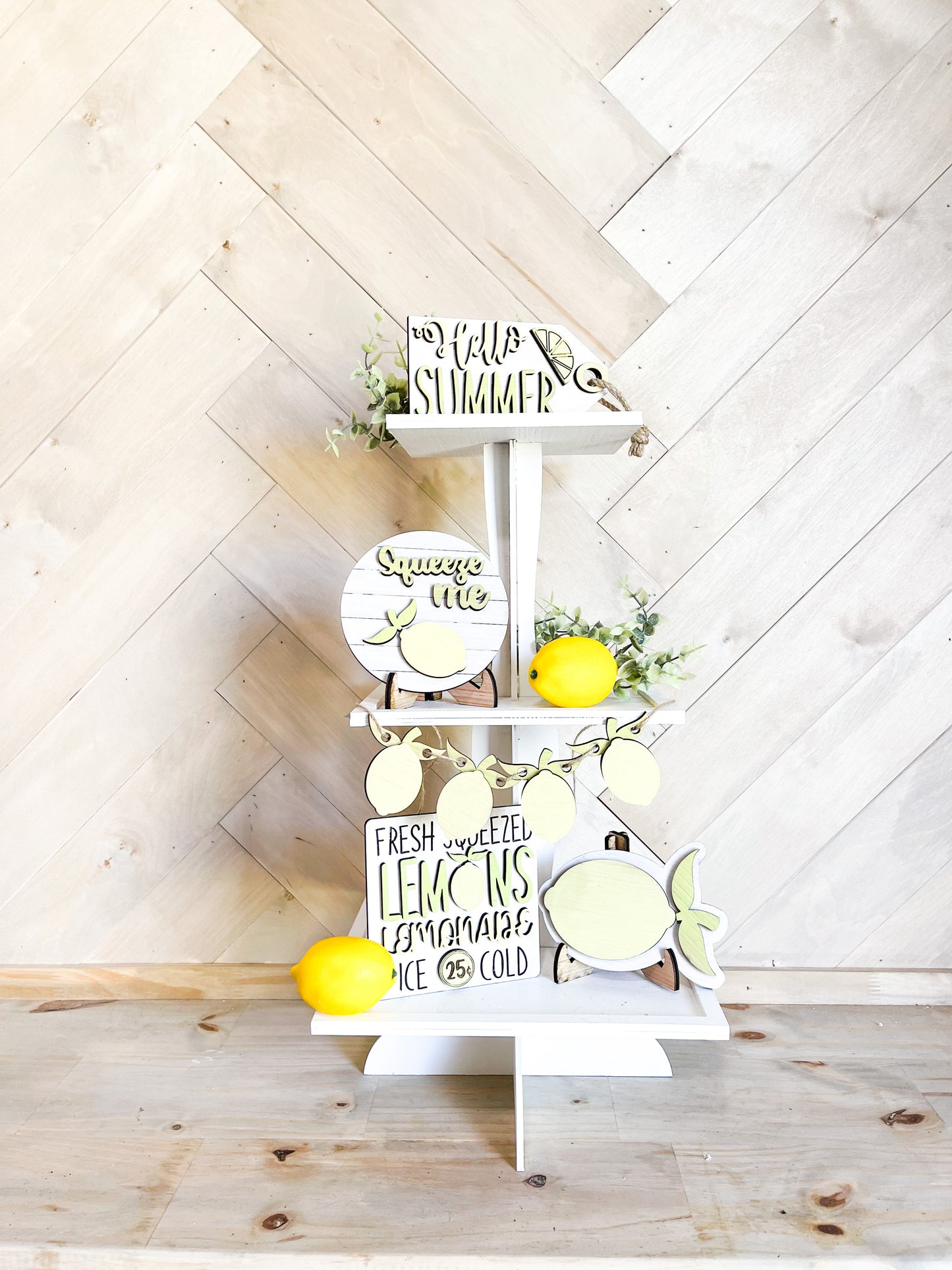 DIY Lemon Hello Summer Seasonal Tiered Tray