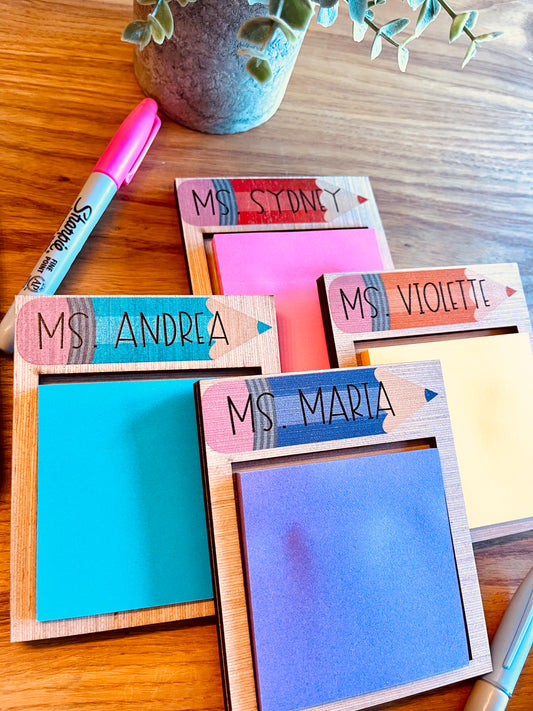Custom Personalized Sticky note holder gift teacher gift