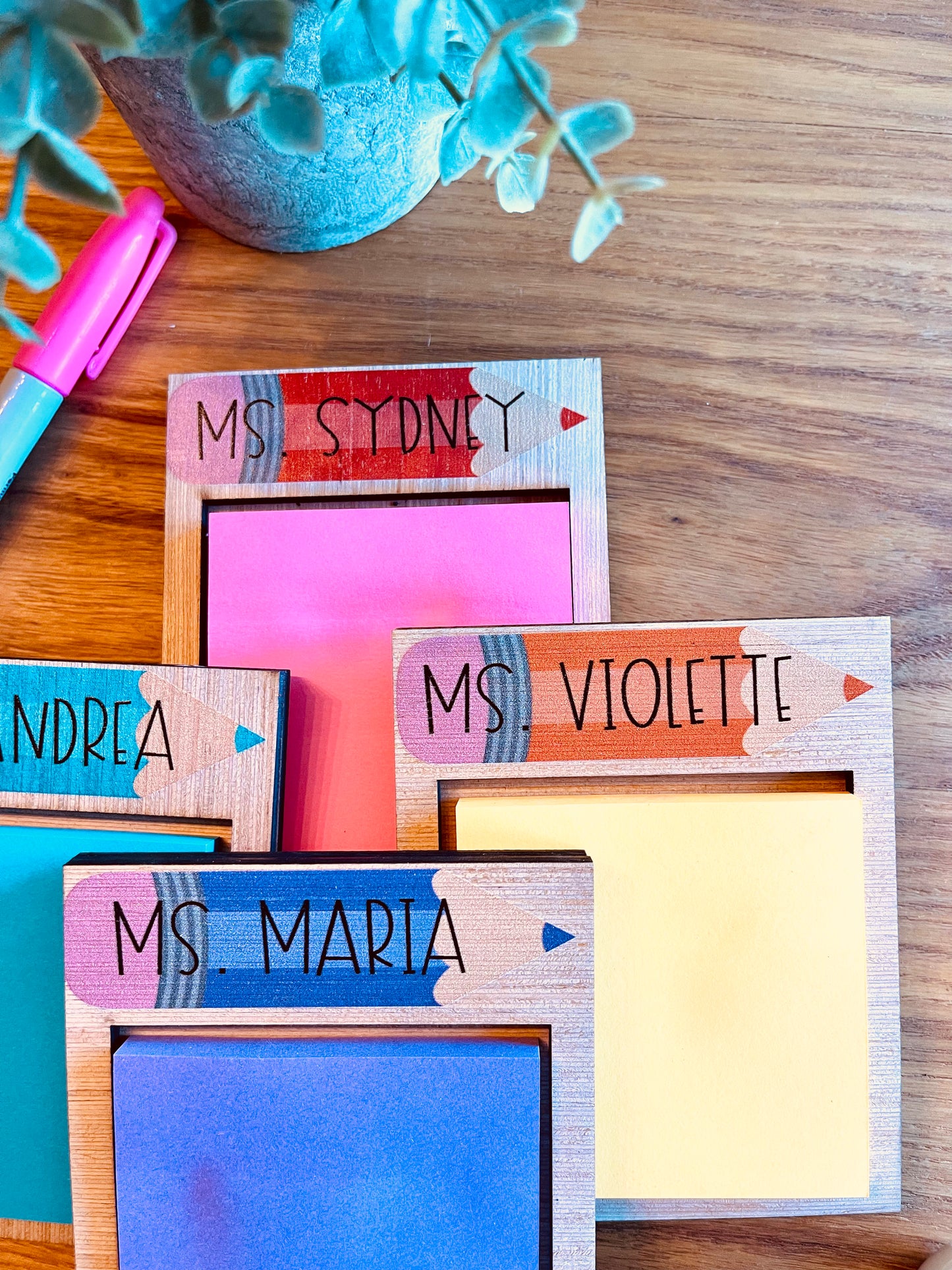 Custom Personalized Sticky note holder gift teacher gift