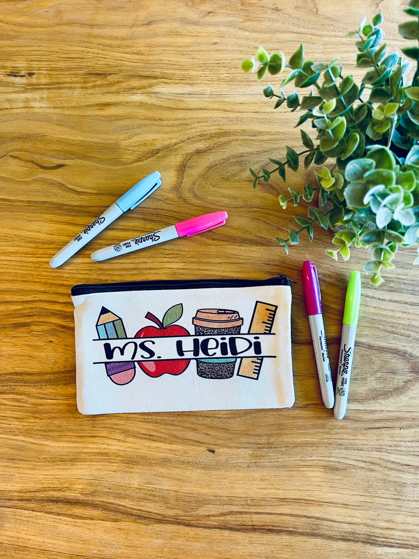 Your Custom Personalized Teacher Zipper Pouch; Pencil Bag; # teacher tools; Makeup Bag; Essential Oil