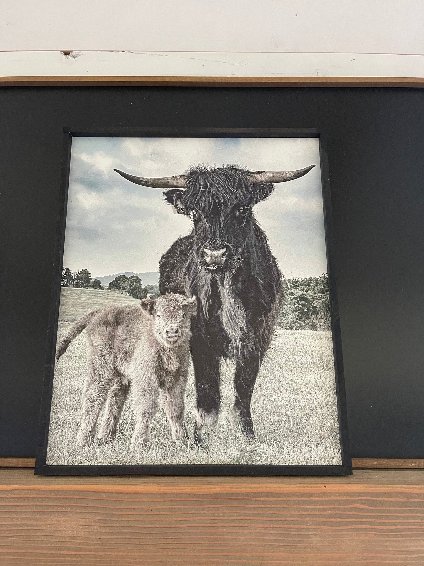 Maggie and Calf wood sign