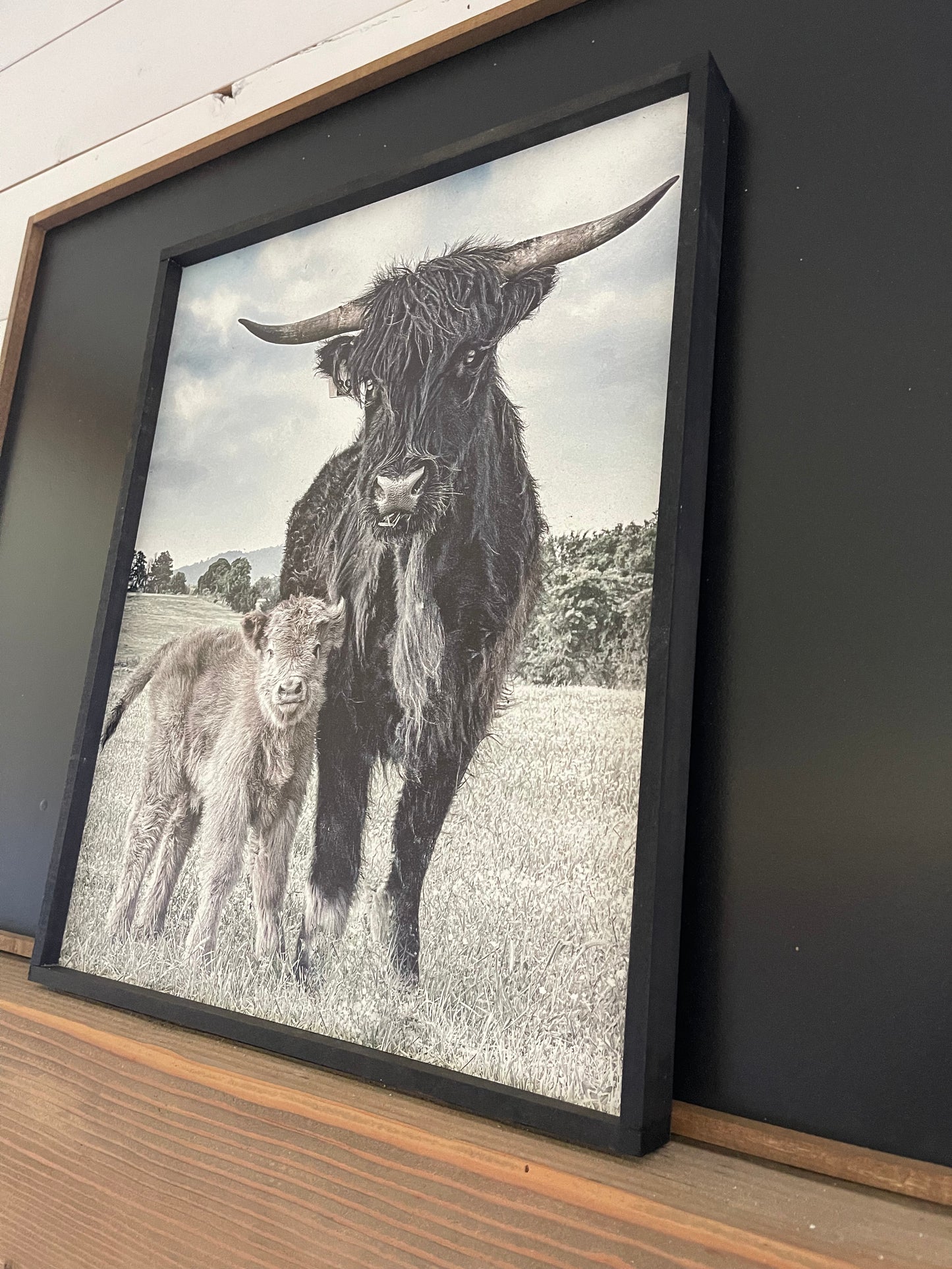 Maggie and Calf wood sign