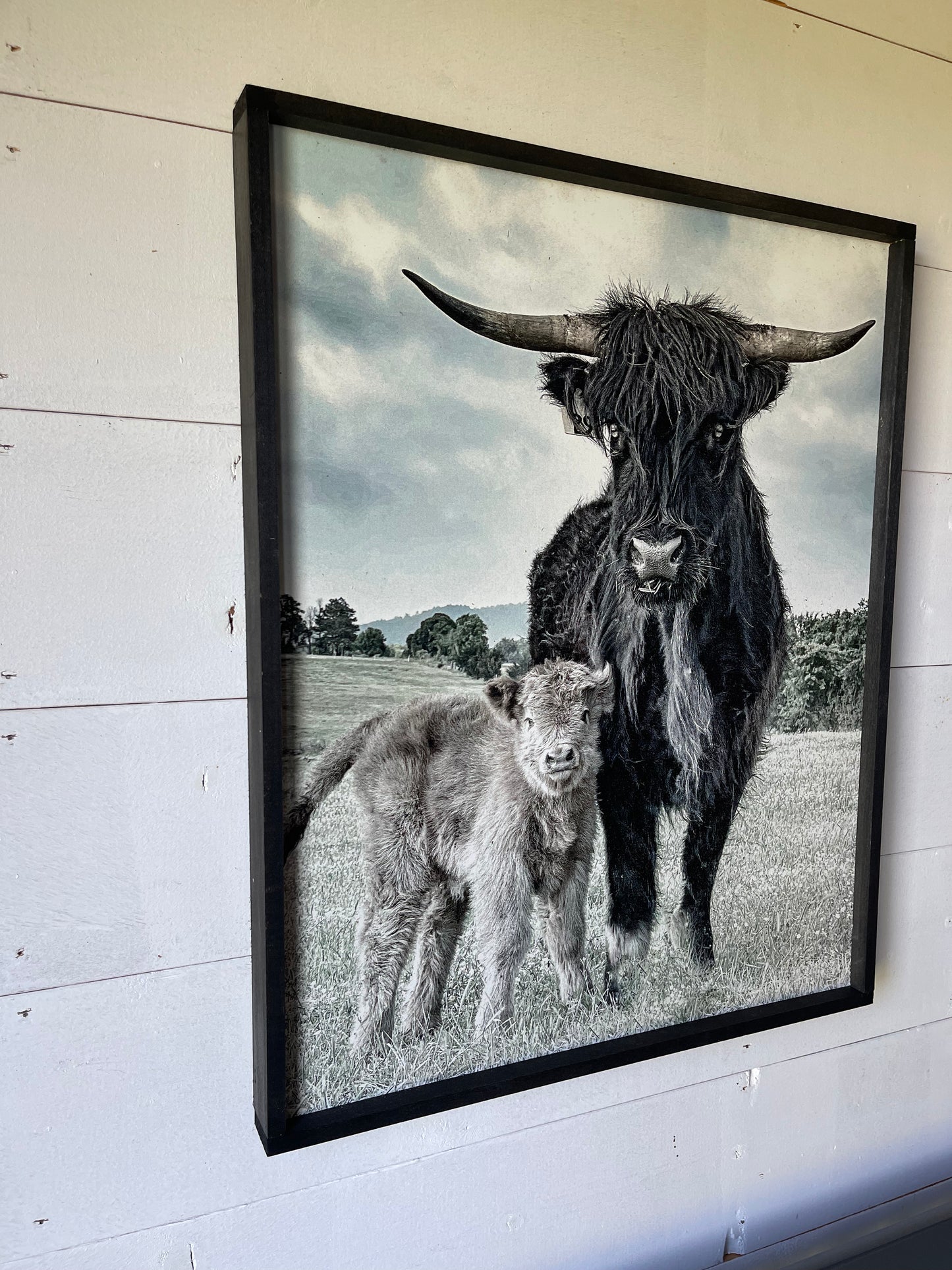 Maggie and Calf wood sign