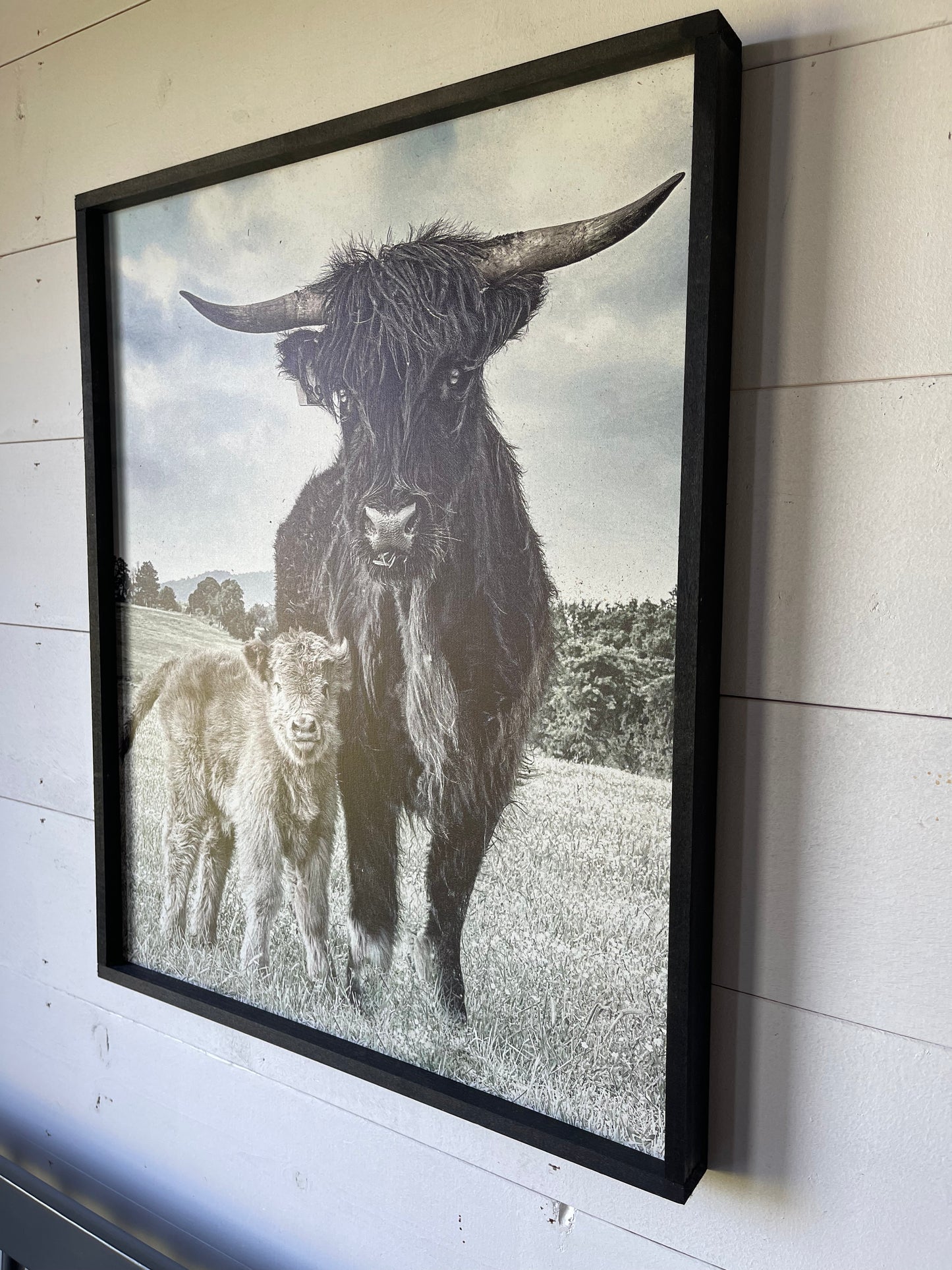 Maggie and Calf wood sign