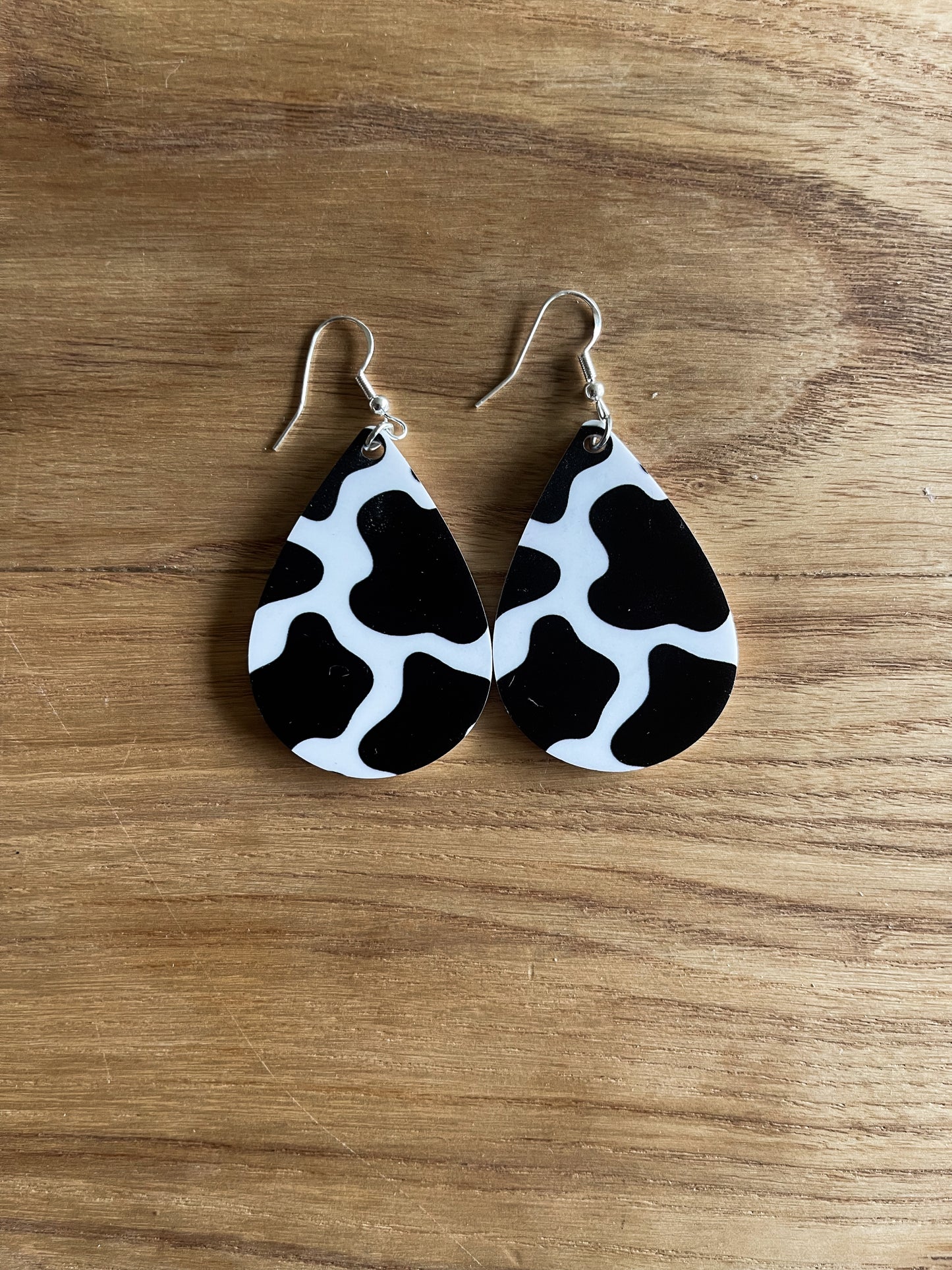 Cow Print Acrylic Teardrop Earring