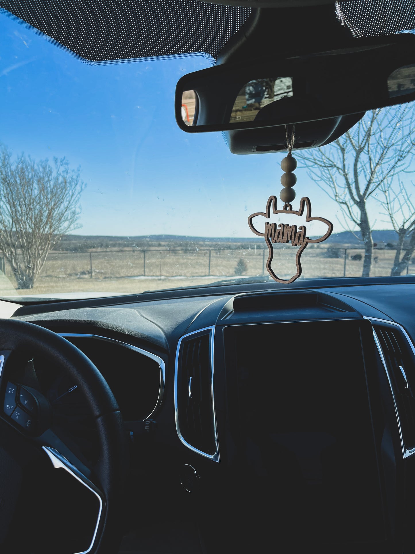 Farmhouse Car Charm Review Mirror Hanging Tag Cow Chicken Pig Mama Bead