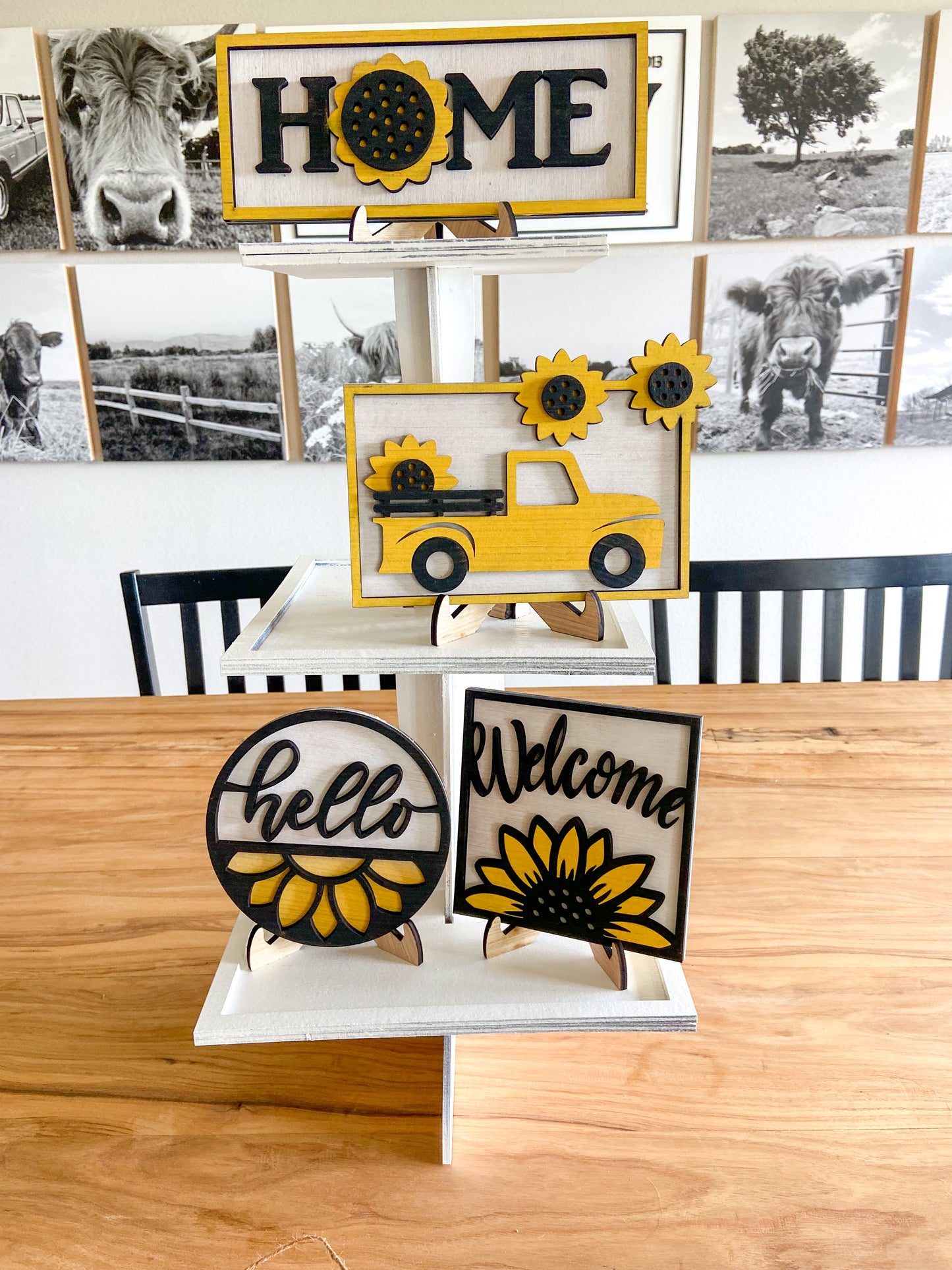 Sunflower Summer Seasonal Tiered Tray