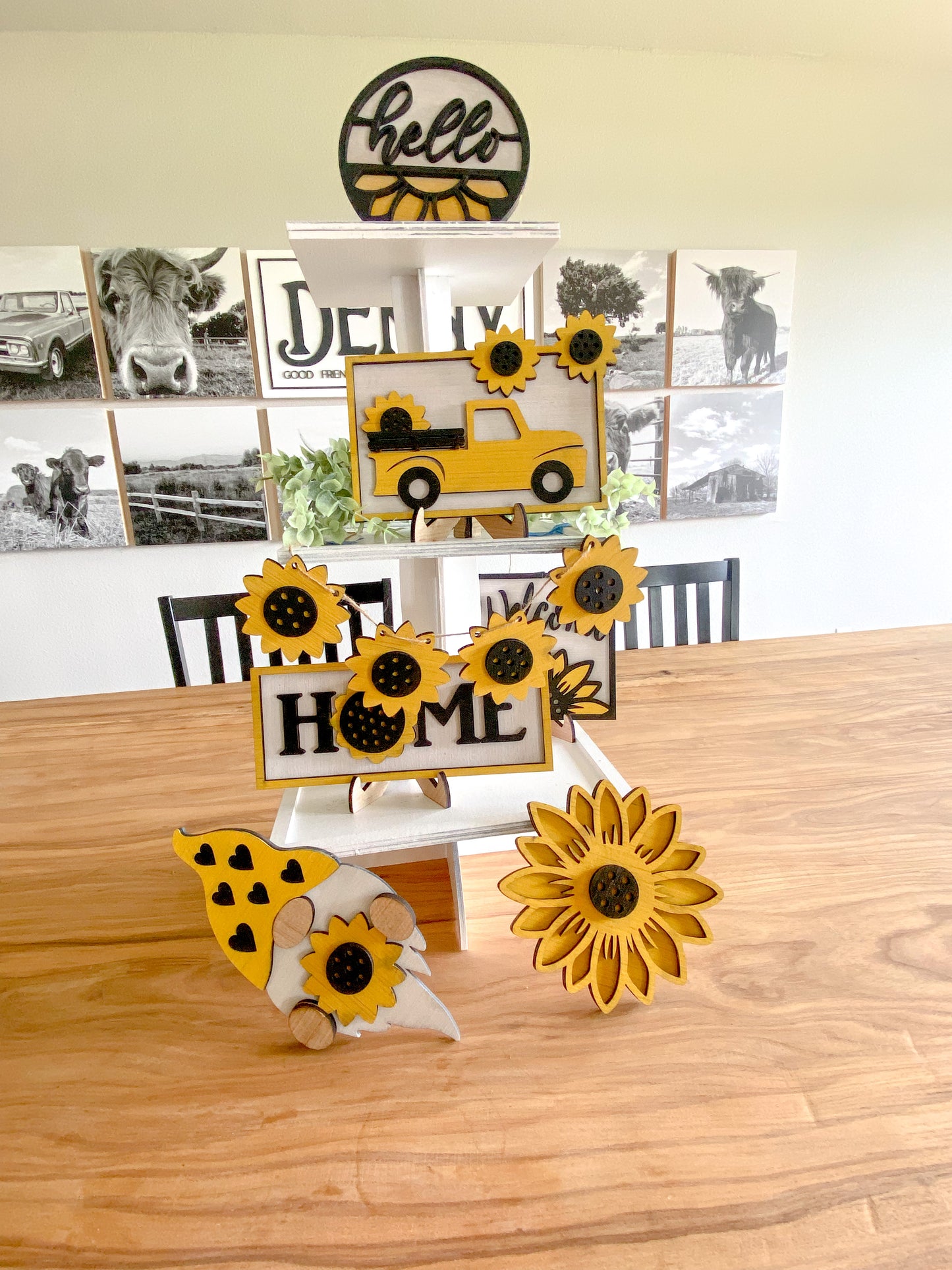 Sunflower Summer Seasonal Tiered Tray