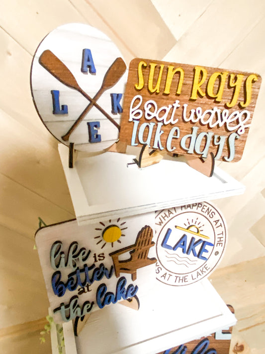 DIY Lake Life Seasonal Tiered Tray