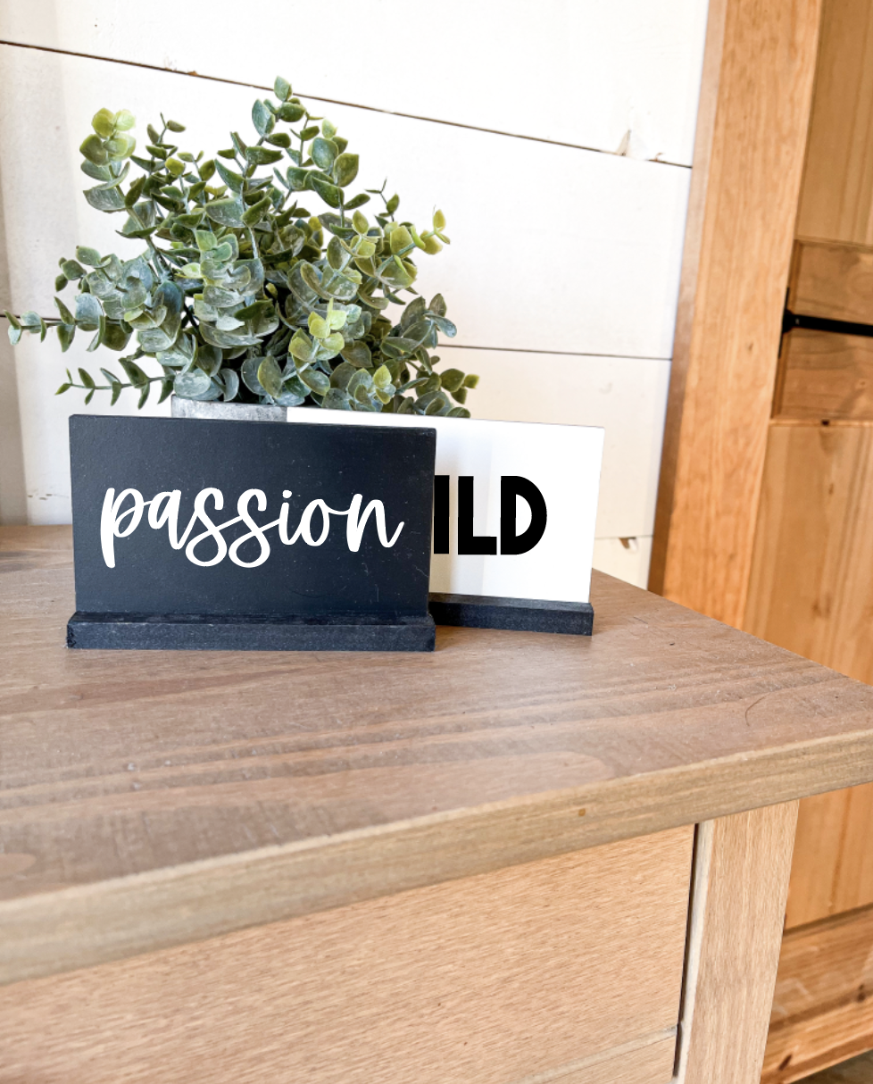 2025 Word on Wood; Shelf Sitter Removable Sign