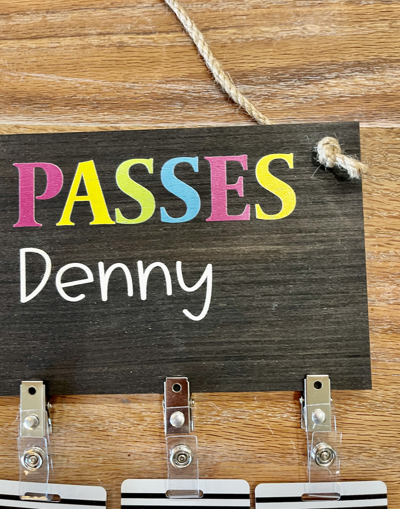 Black and Colorful Acrylic Classroom Hall Passes