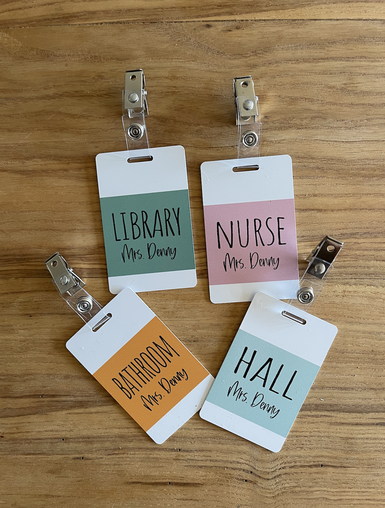 Color Block Acrylic Classroom Hall Passes