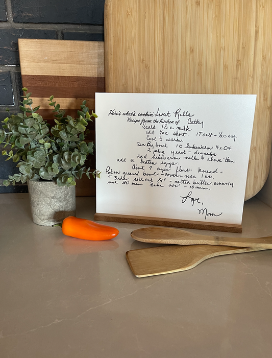 Your handwritten Recipe/Letter transferred to wood Sign