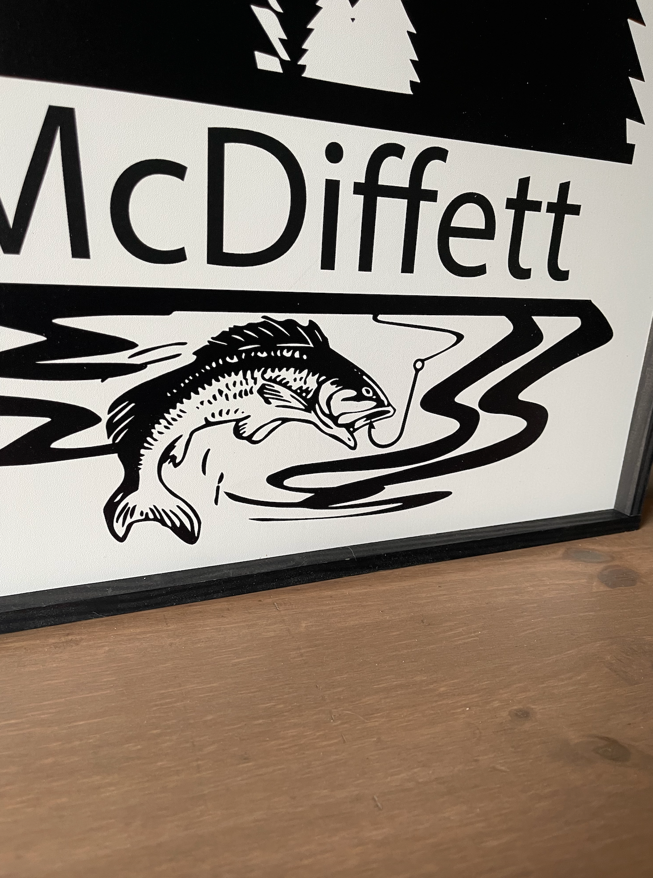 Outdoors Deer Hunting Fishing Last Name Customized Family Man Cave Sign