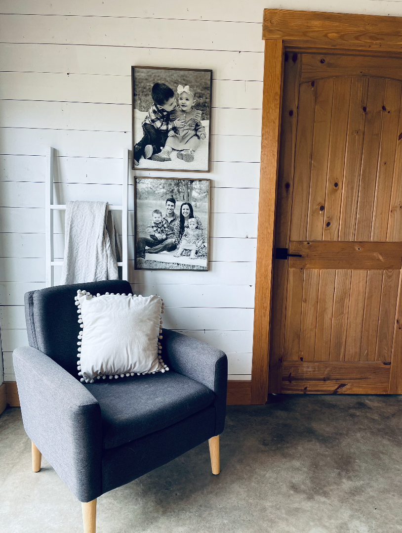 Your Black and White Family Photos; Framed Wood Photo Signs