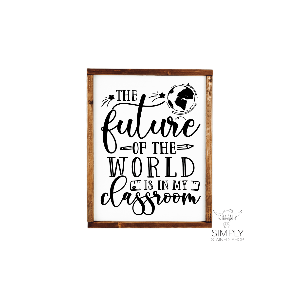 The future of the world is in my classroom wood sign