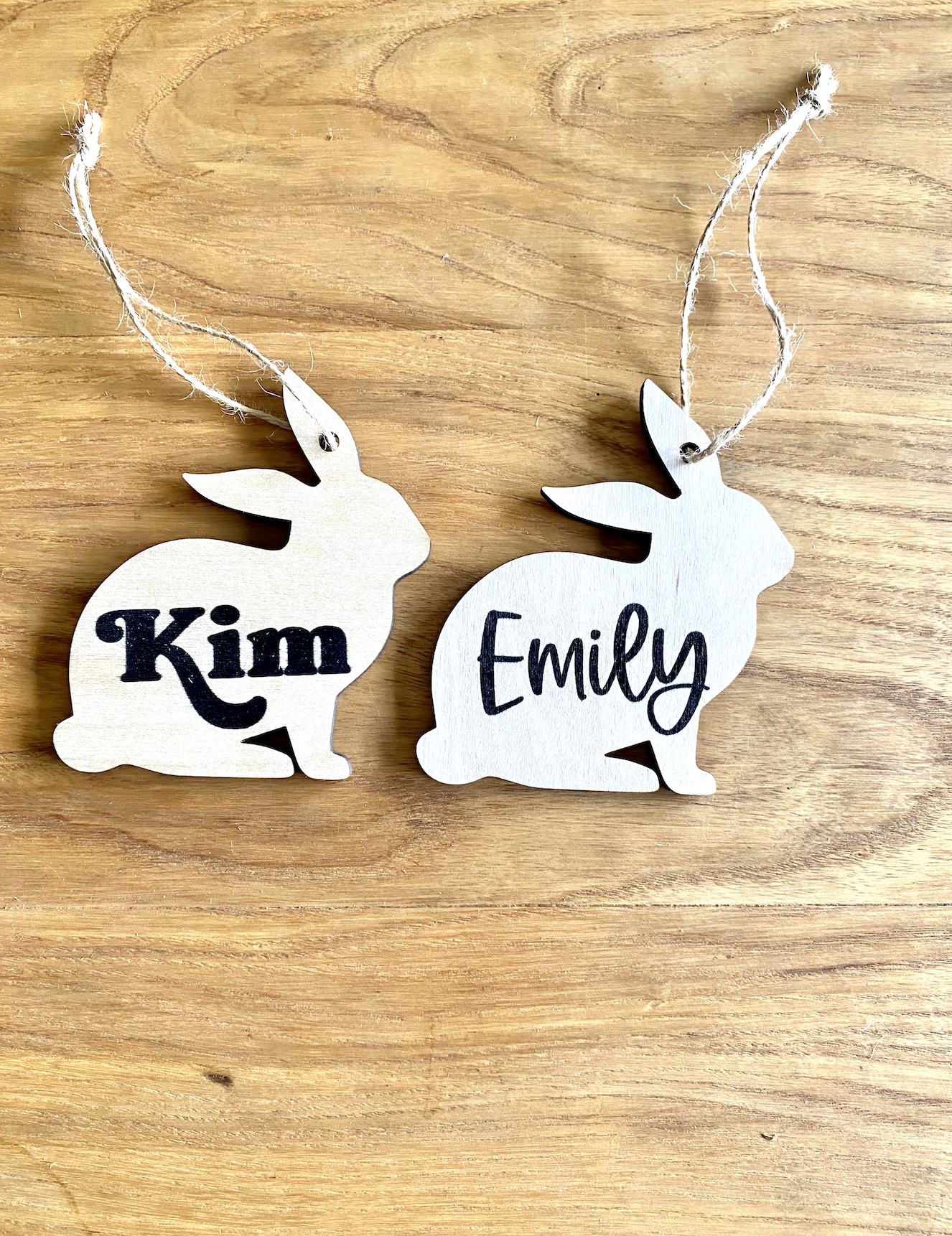 personalized wood Easter Bunny Basket tag