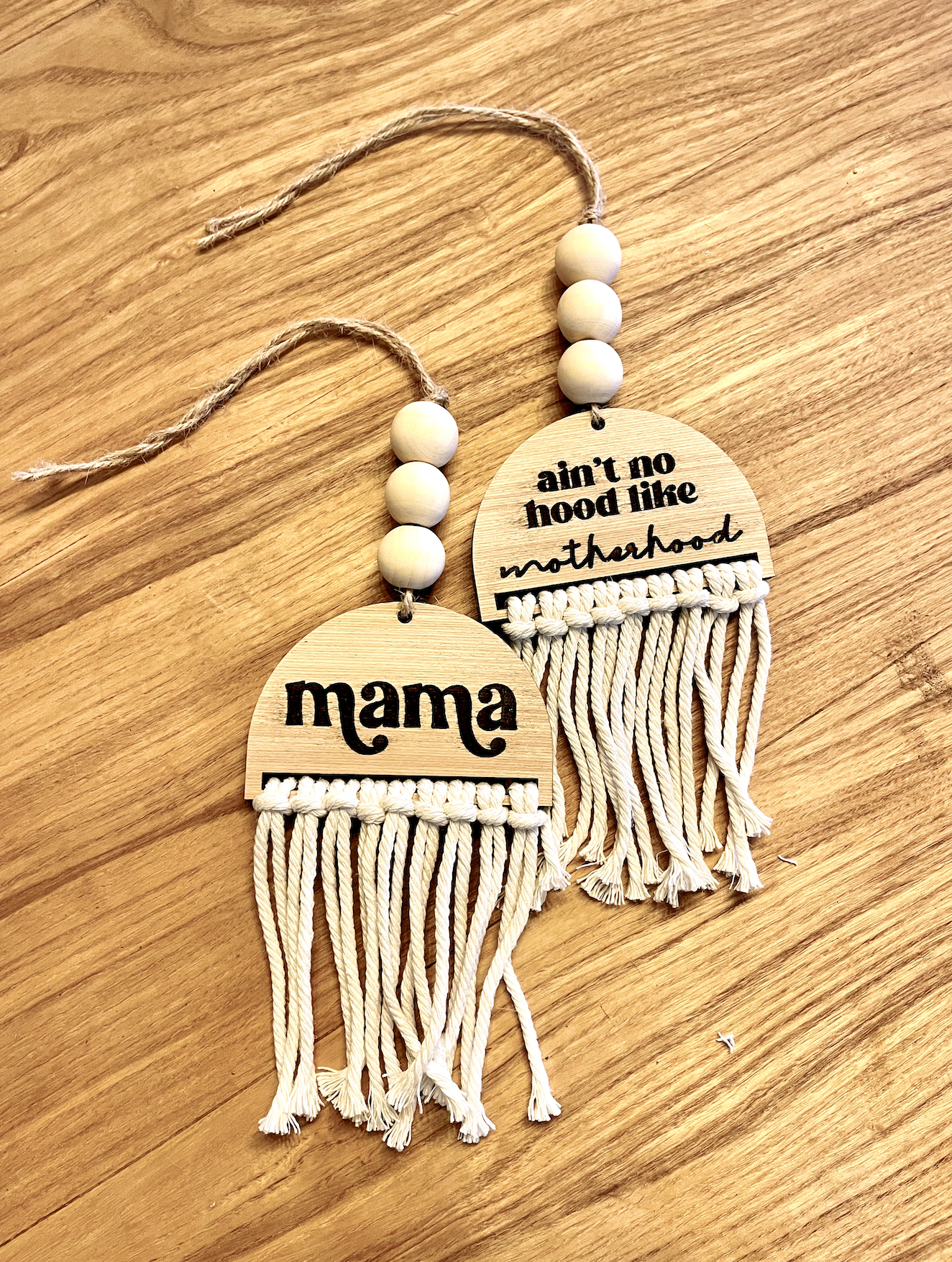 Mama Aint no hood like motherhood mothers day Car Charm Review Mirror wood sign Hanging Tag Bead Active