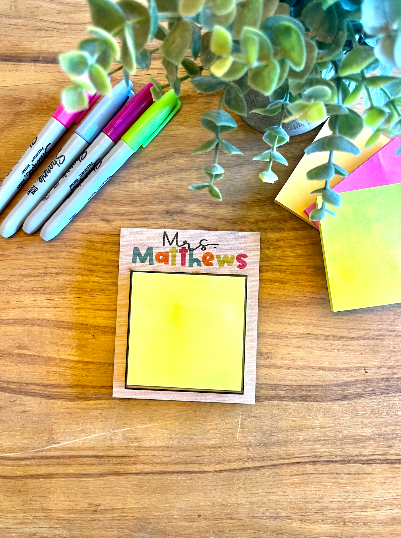 Custom Personalized Sticky note holder gift teacher gift
