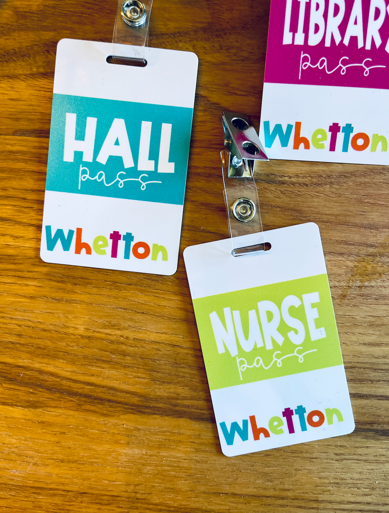 Colorful Bright Custom Acrylic Classroom Hall Passes