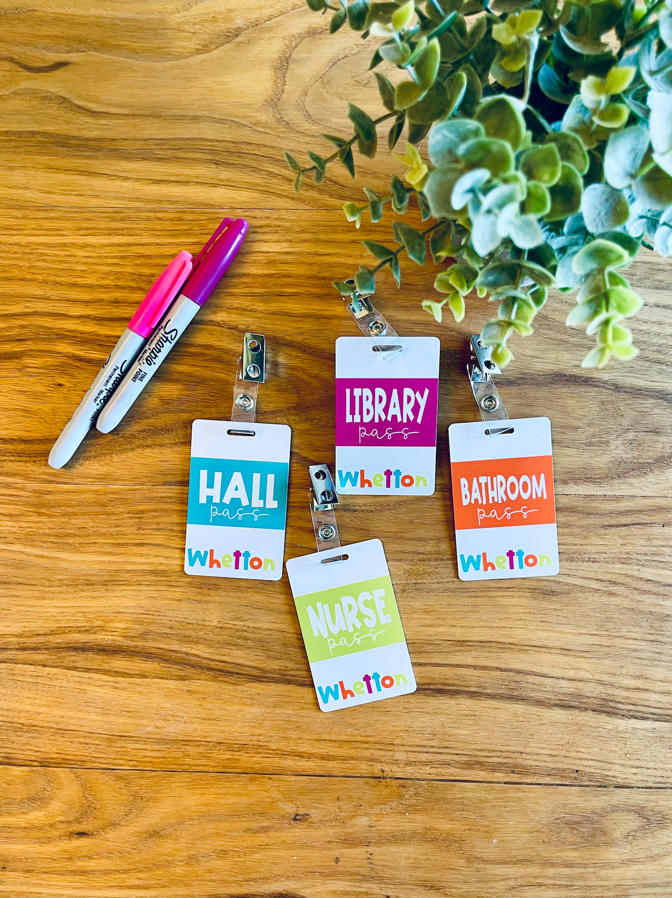 Colorful Bright Custom Acrylic Classroom Hall Passes