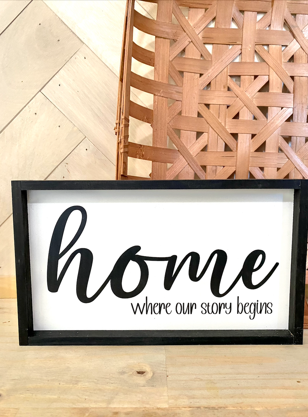 Home where our story begins family sign wood sign entry way sign livingroom sign hanging wall framed signs