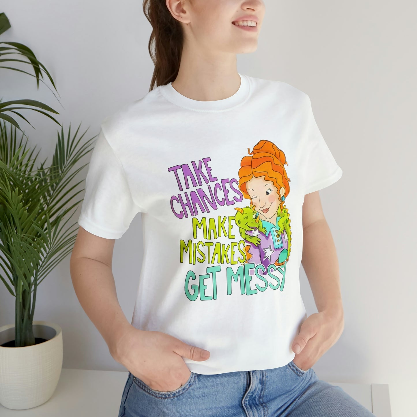 Take Chances ms Frizzle Science Classroom Teacher Shirt Unisex Jersey Short Sleeve Tee