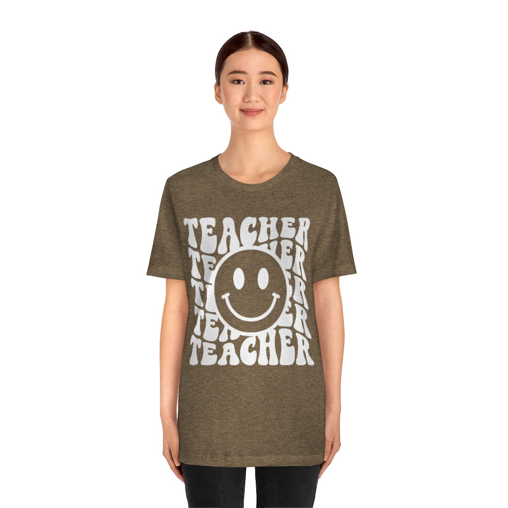 Groovy Teacher Retro Unisex Jersey Short Sleeve Tee