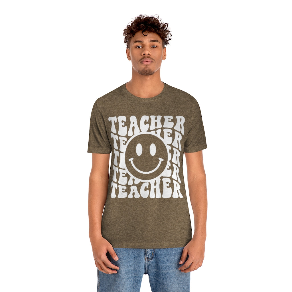 Groovy Teacher Retro Unisex Jersey Short Sleeve Tee