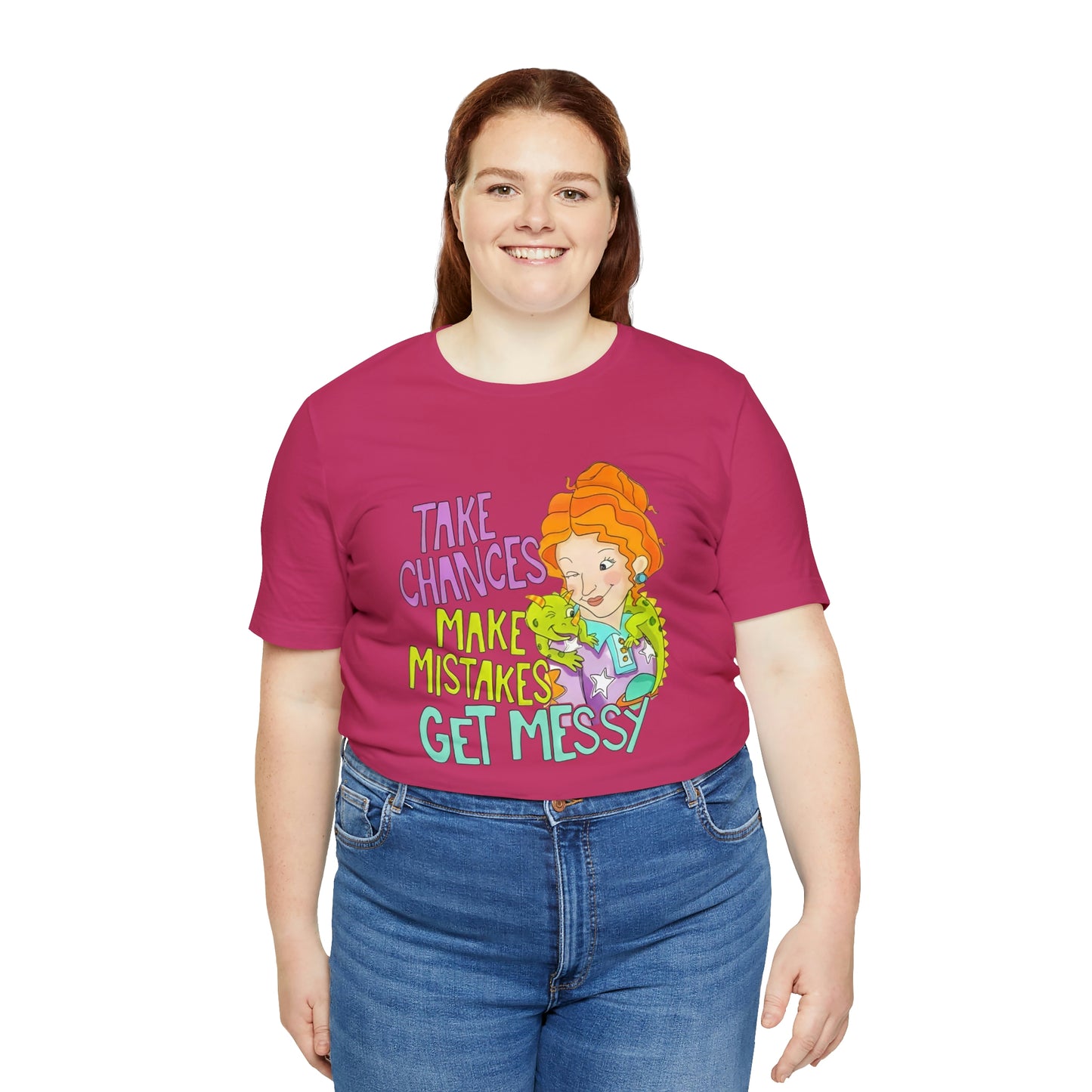 Take Chances ms Frizzle Science Classroom Teacher Shirt Unisex Jersey Short Sleeve Tee
