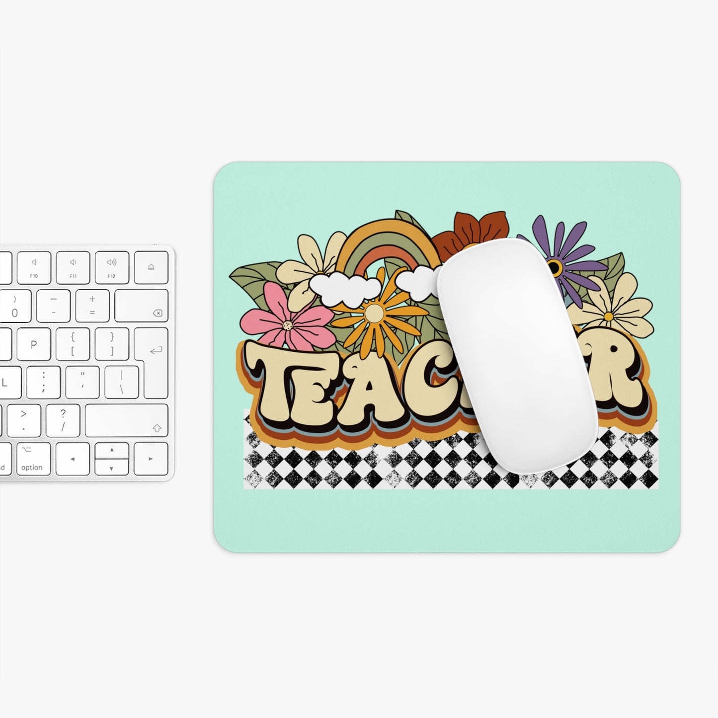 Retro Groovy Teacher Mouse Pad