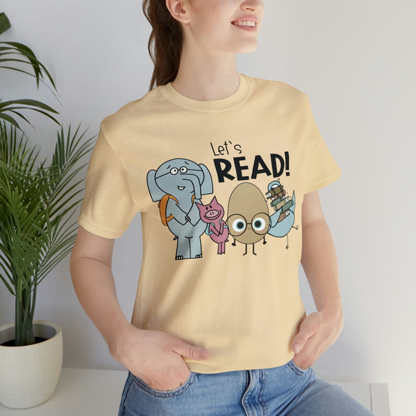 Lets Read Favorite picture book character teacher shirt Unisex Jersey Short Sleeve Tee