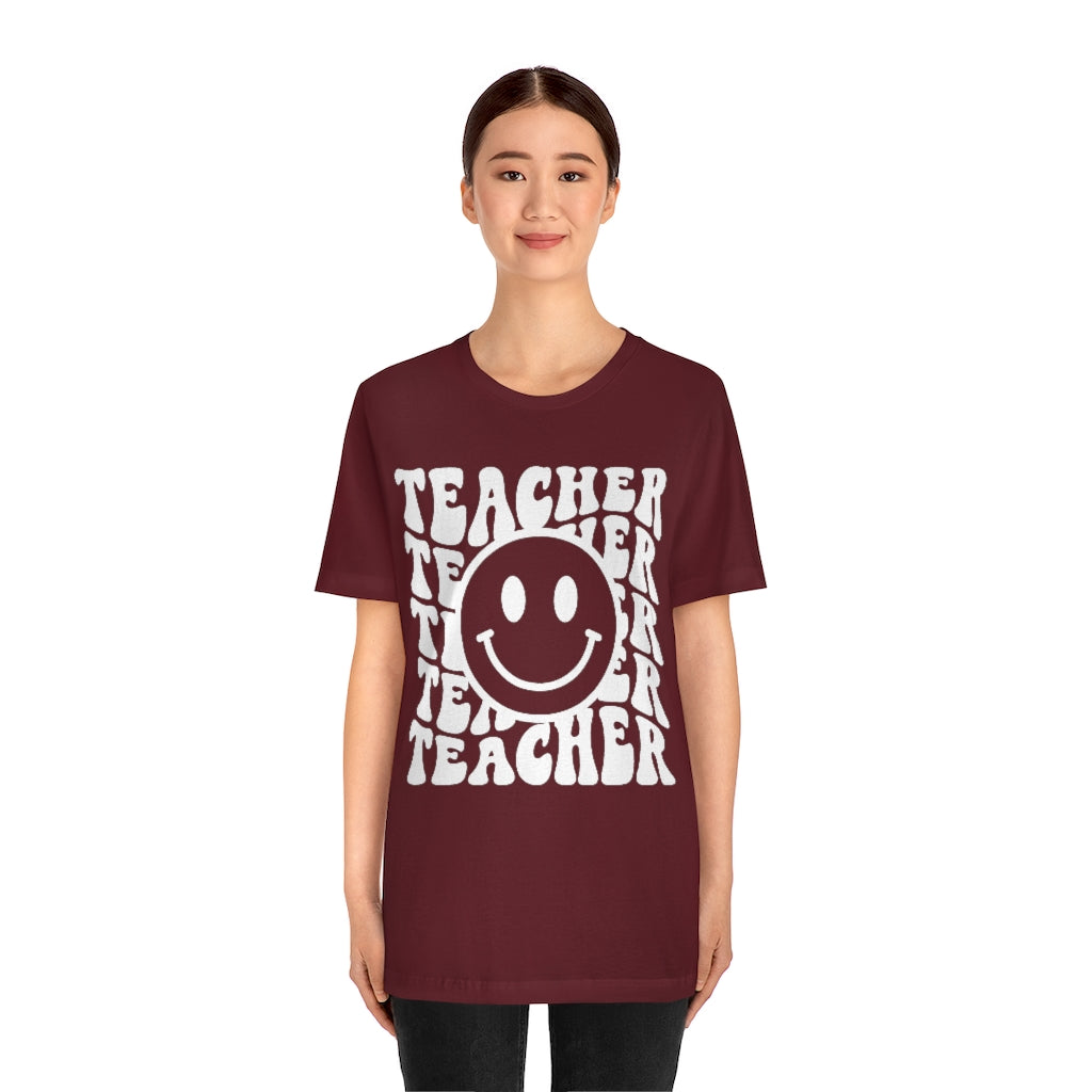 Groovy Teacher Retro Unisex Jersey Short Sleeve Tee