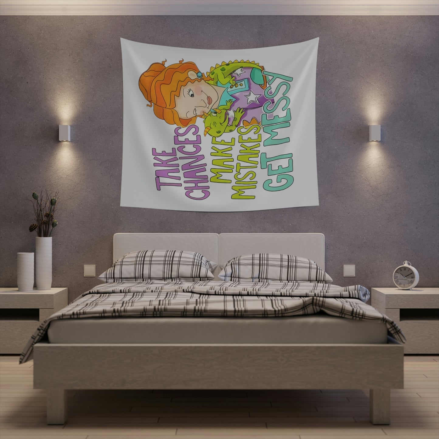 Take Chances Make mistakes Get Messy ms Frizzle Printed Wall Tapestry