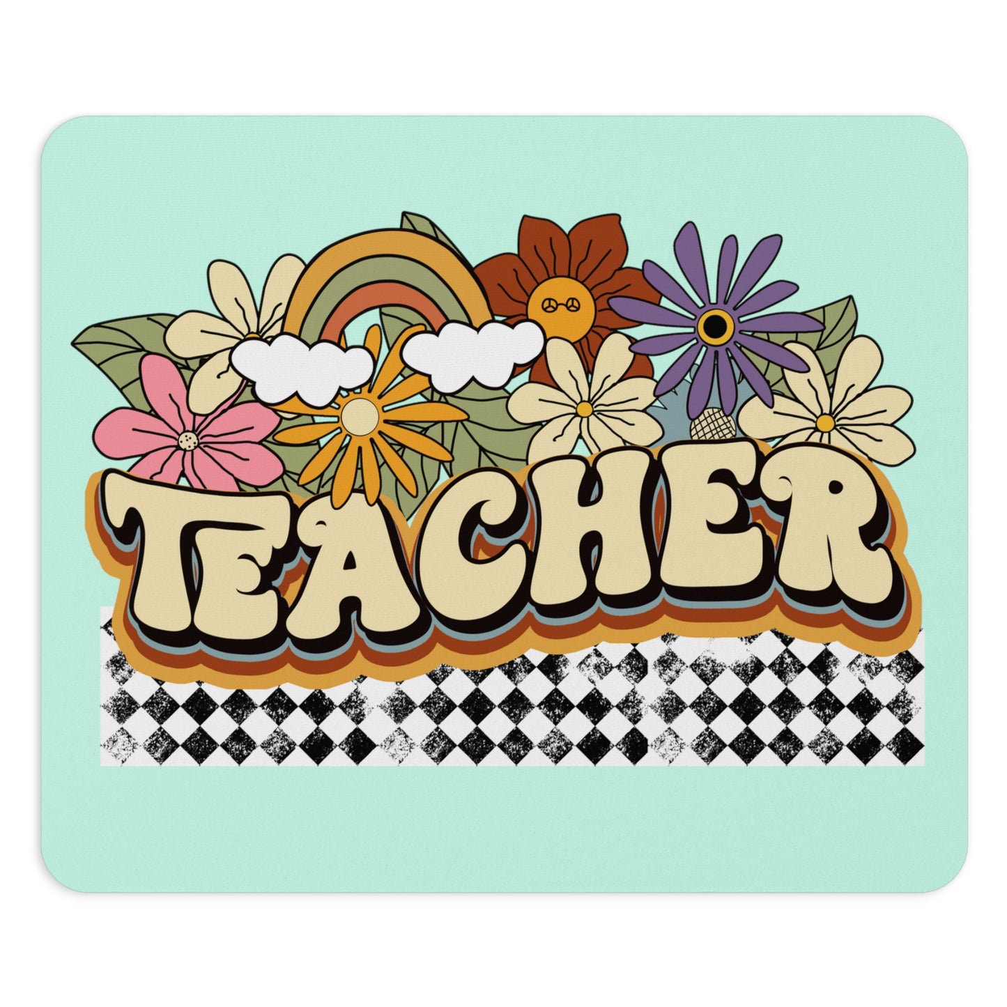 Retro Groovy Teacher Mouse Pad