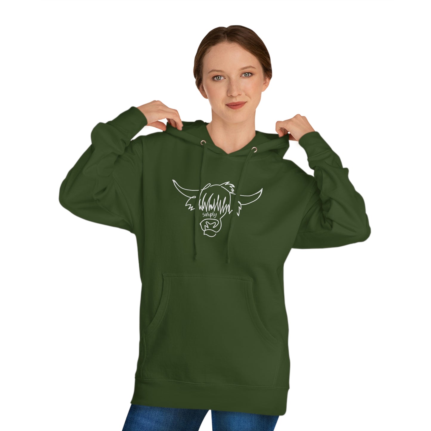 Simply Highland Cow Unisex Hooded Sweatshirt