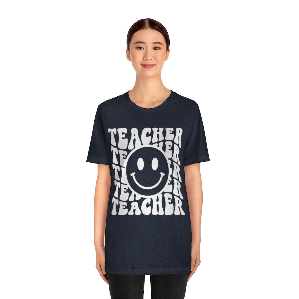 Groovy Teacher Retro Unisex Jersey Short Sleeve Tee