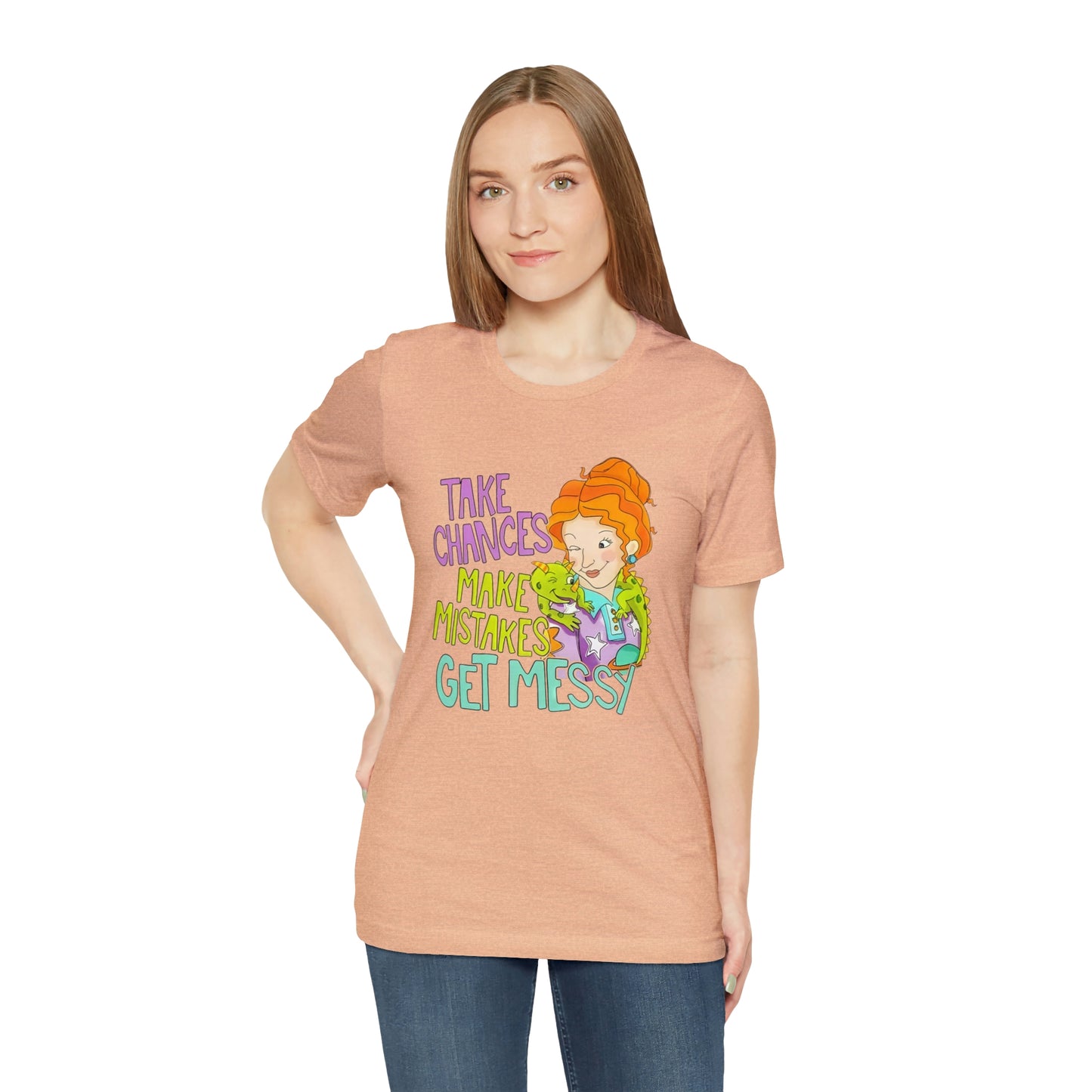 Take Chances ms Frizzle Science Classroom Teacher Shirt Unisex Jersey Short Sleeve Tee