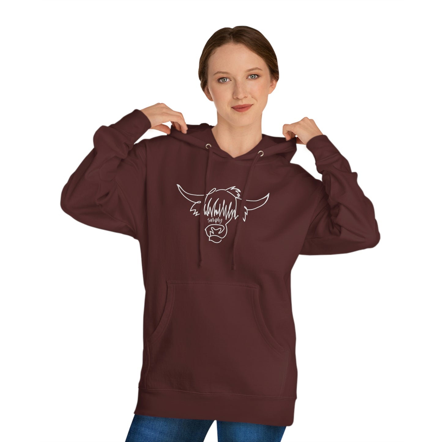 Simply Highland Cow Unisex Hooded Sweatshirt